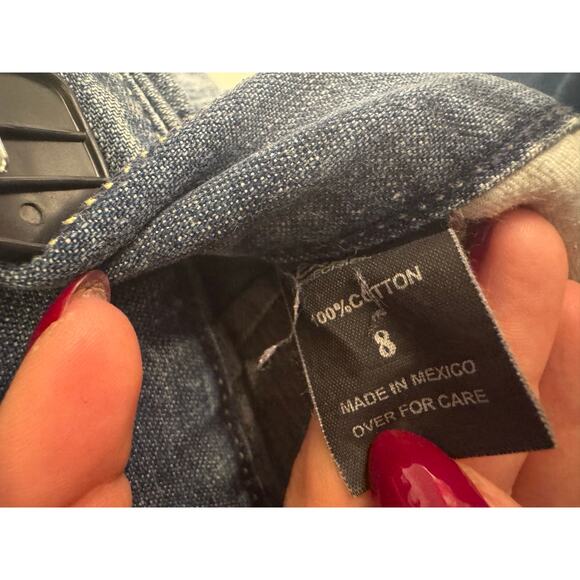 Vintage Y2K Express‎ Mini Denim Cargo Jean Skirt Grunge Skater 8 - Picture 8 of 8